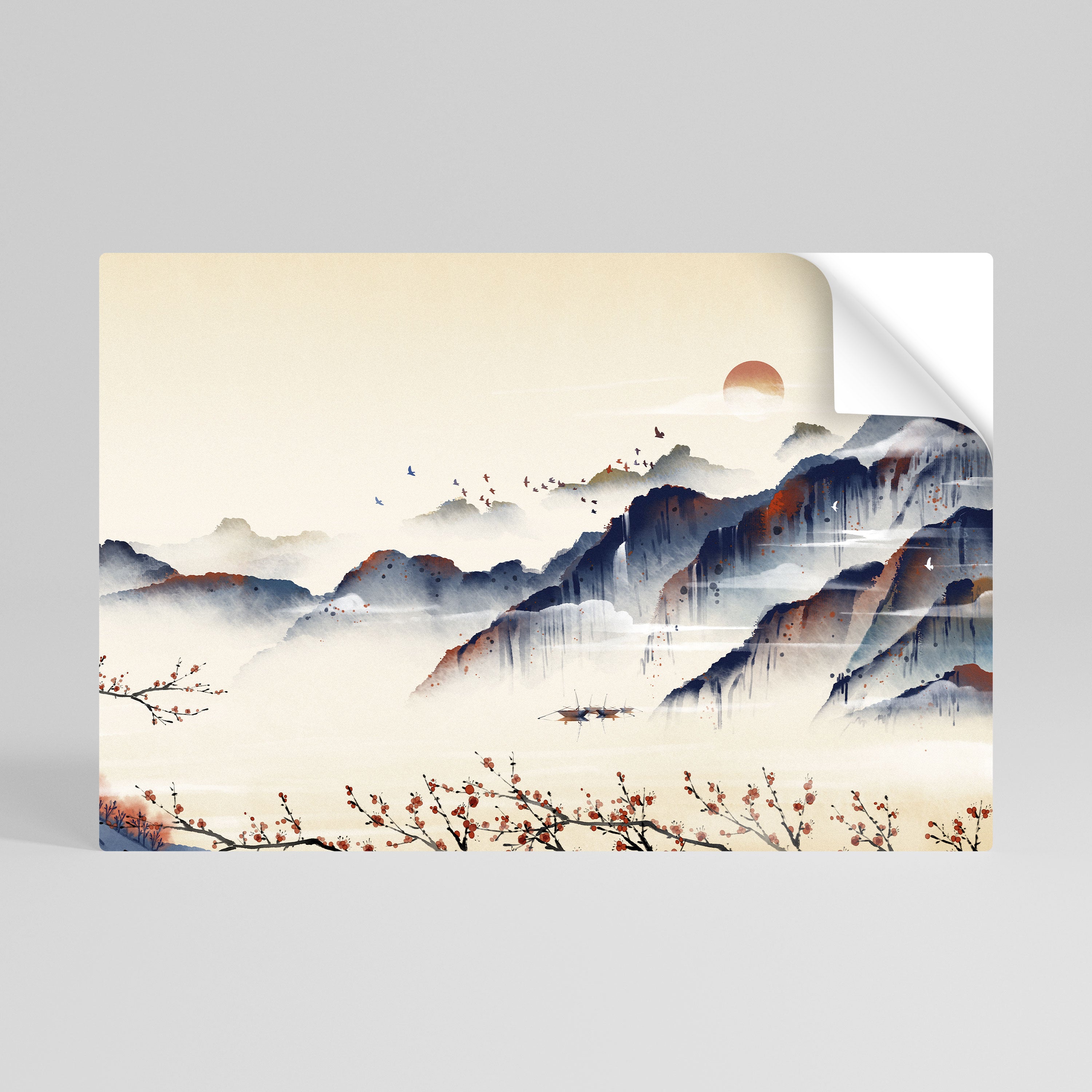 Póster horizontal autoadhesivo de PAISAJE JAPONÉS