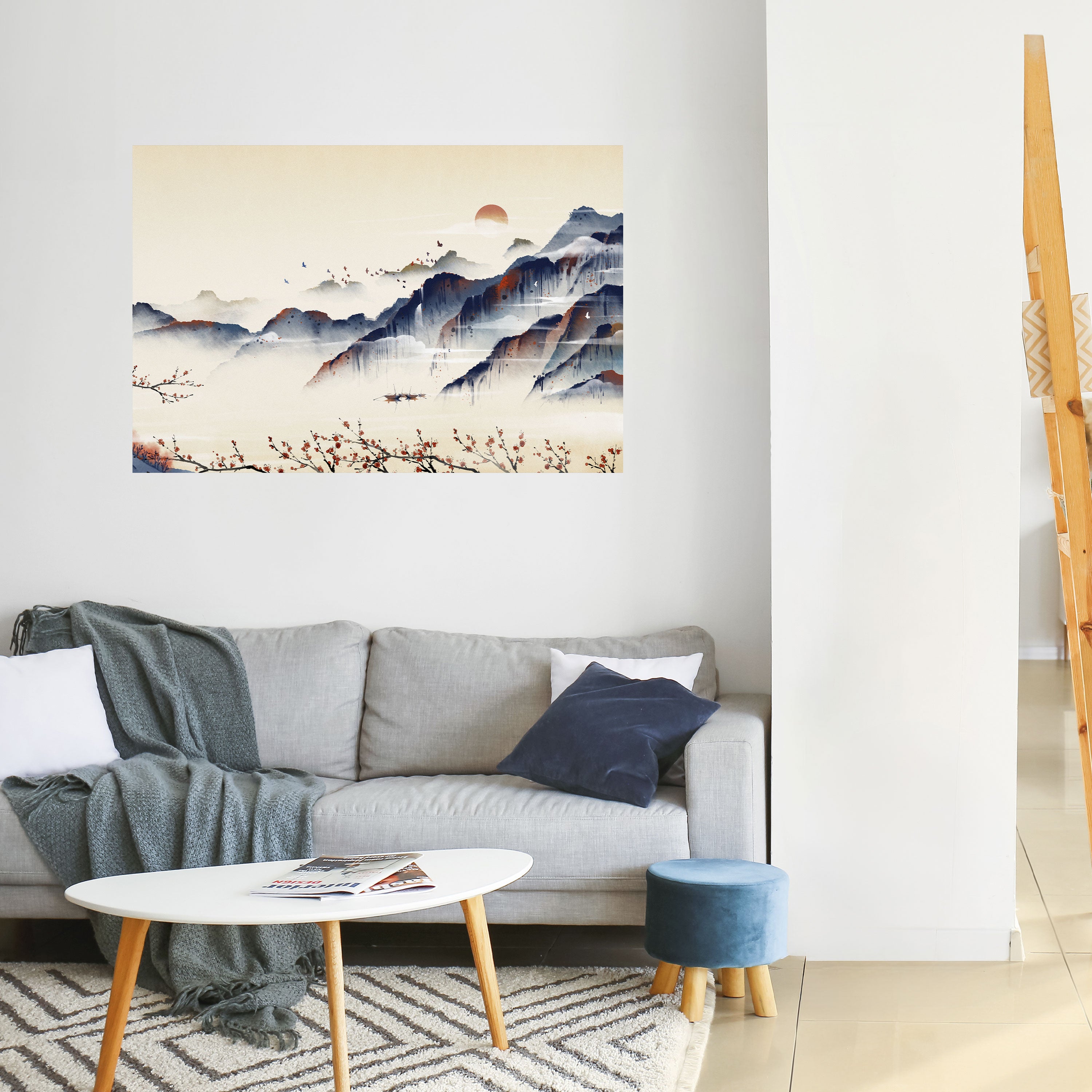 Póster horizontal autoadhesivo de PAISAJE JAPONÉS