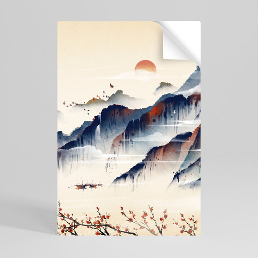 JAPANESE LANDSCAPE Póster adhesivo vertical