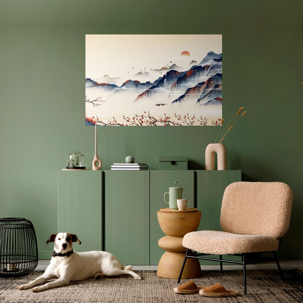 Póster horizontal autoadhesivo de PAISAJE JAPONÉS