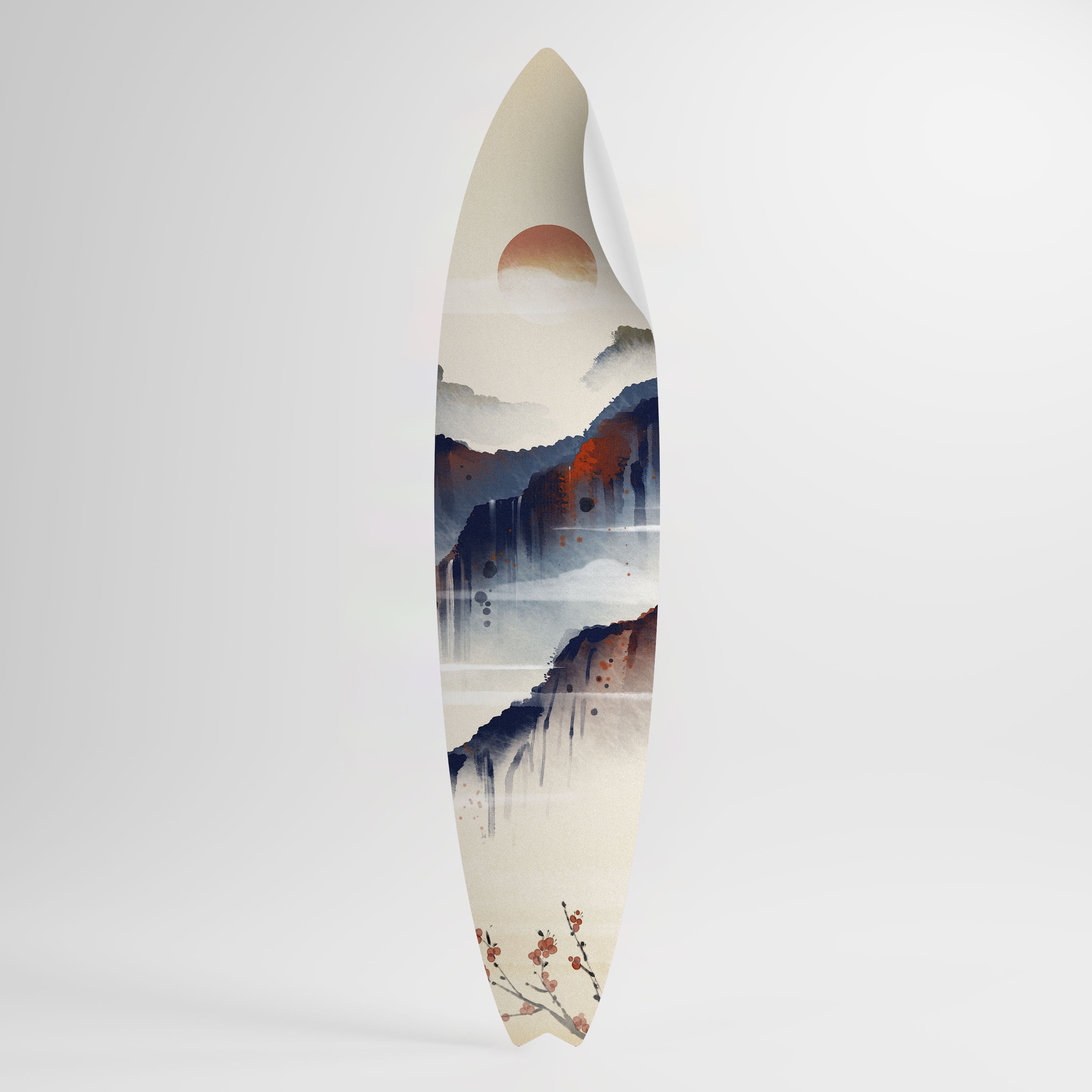 JAPANESE LANDSCAPE Peel and Stick Surfboard Sticker