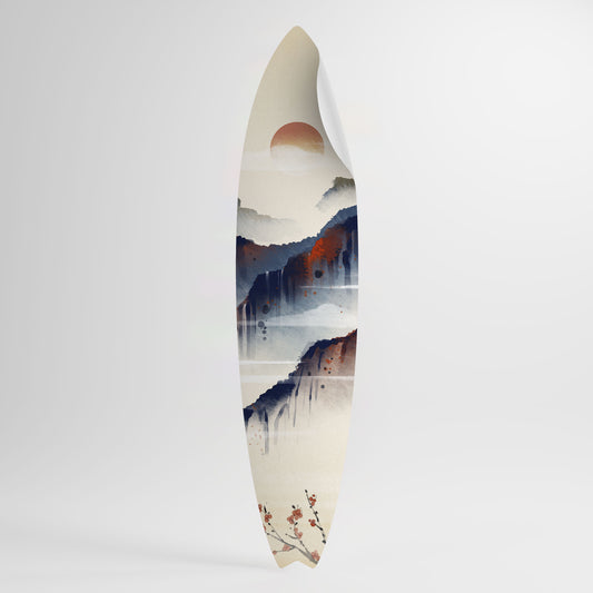 JAPANESE LANDSCAPE Vinilo decorativo de tabla de surf