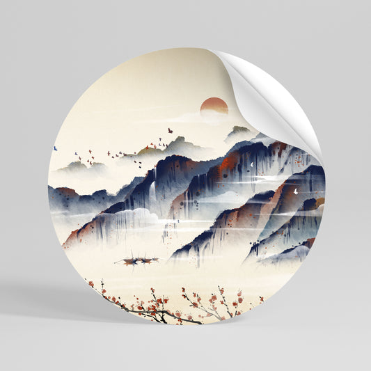 JAPANESE LANDSCAPE Vinilo adhesivo redondo