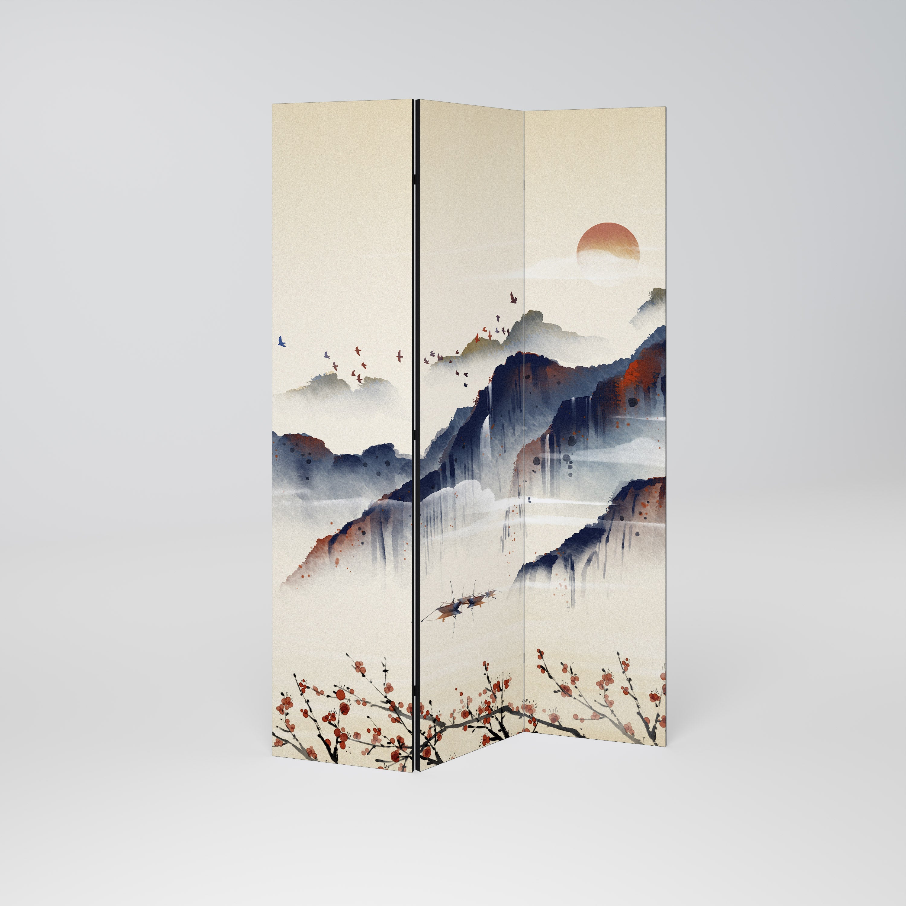 ORIENTAL LANDSCAPE Biombo de 3 paneles