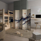 ORIENTAL LANDSCAPE Biombo Decorativo de 5 Paneles