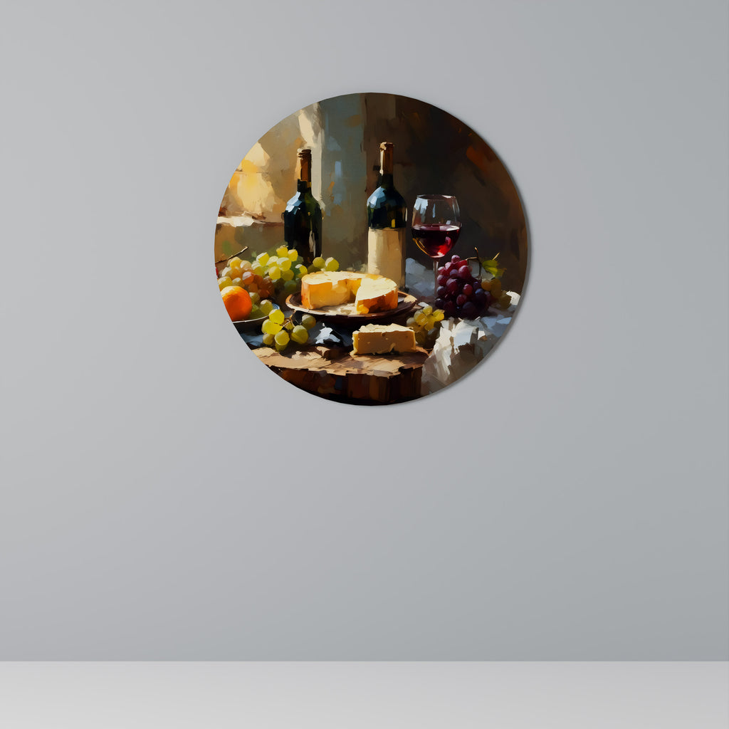 Arte de pared redondo de lujo de viñedo vintage