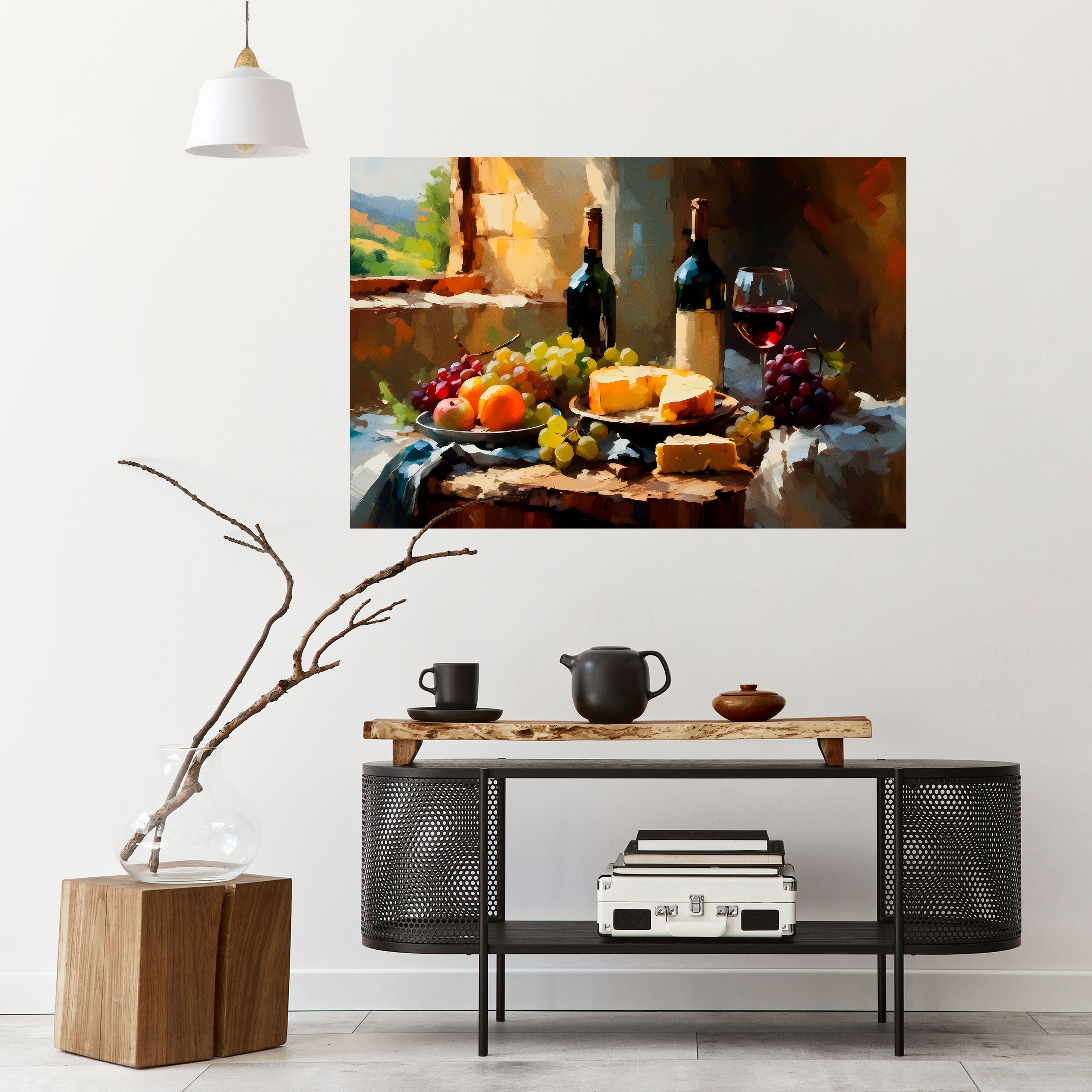 Póster horizontal autoadhesivo de lujo de viñedo vintage