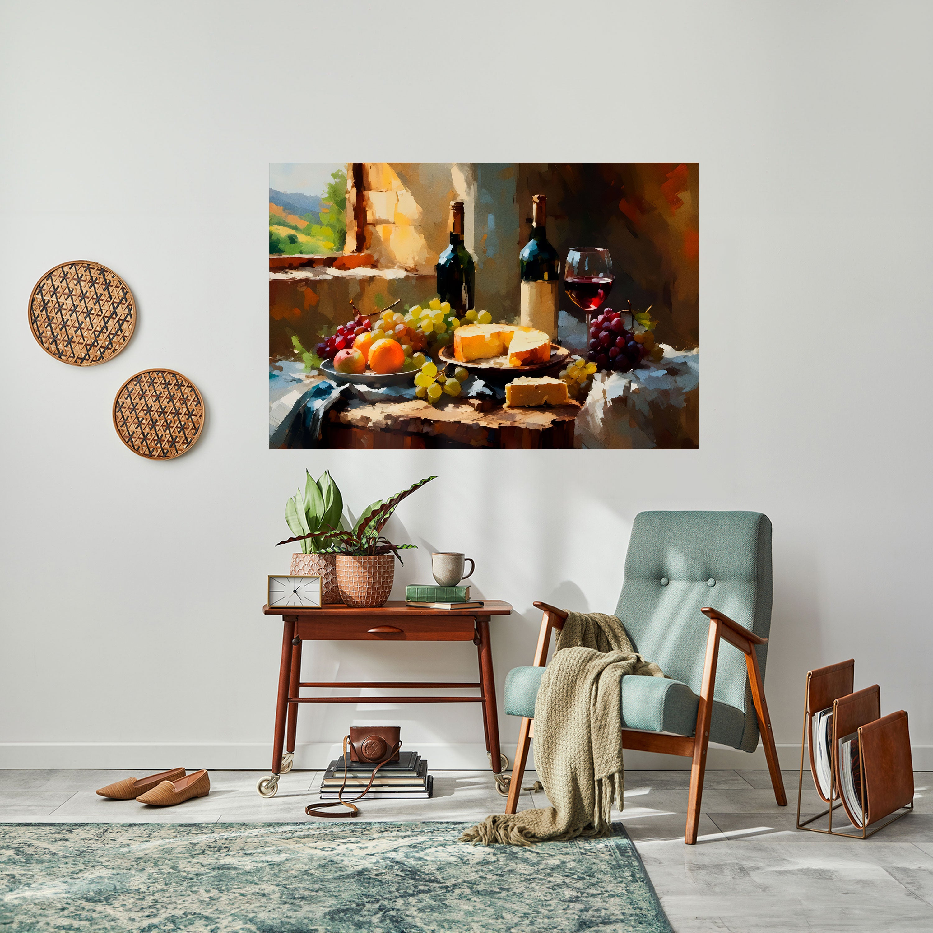 Póster horizontal autoadhesivo de lujo de viñedo vintage