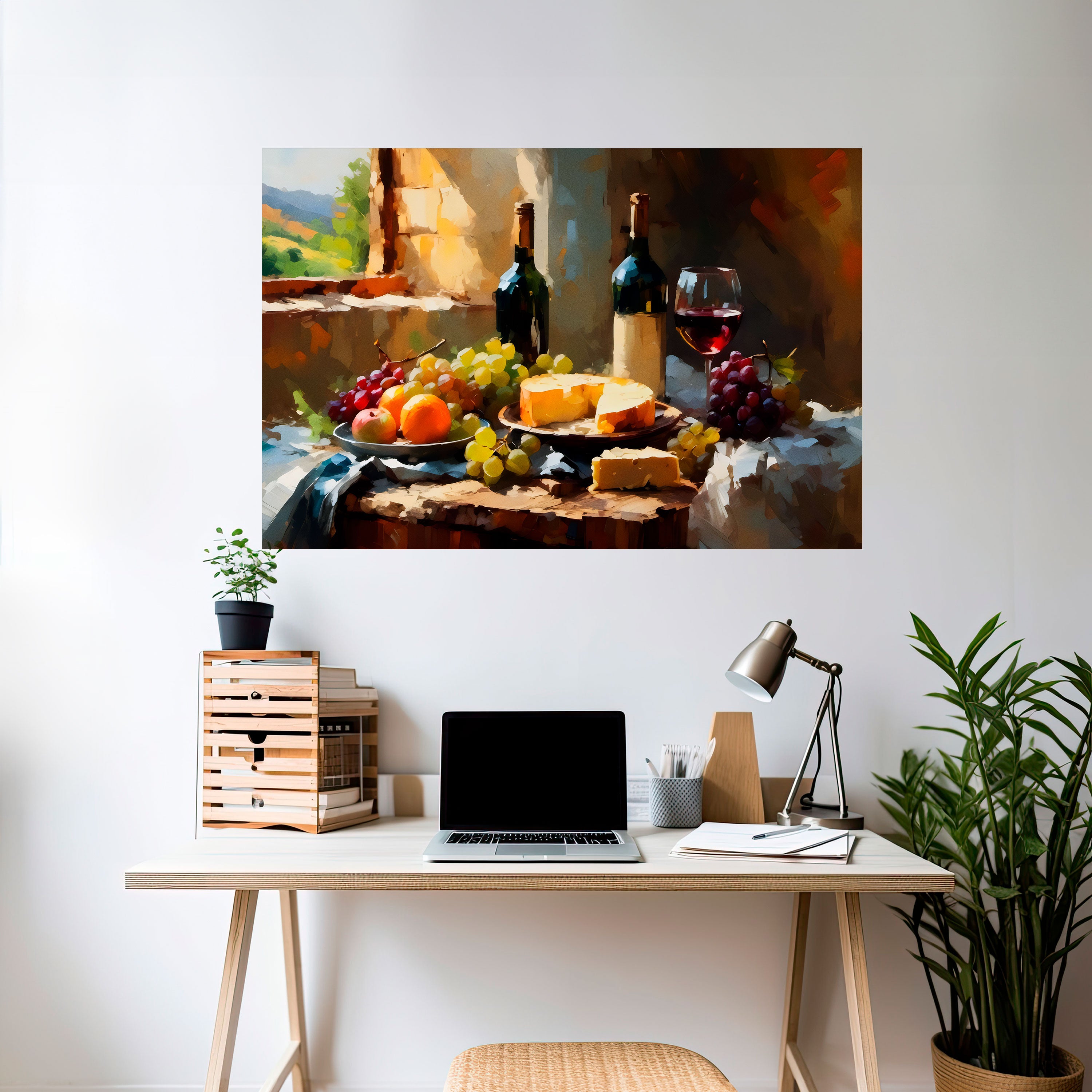 Póster horizontal autoadhesivo de lujo de viñedo vintage