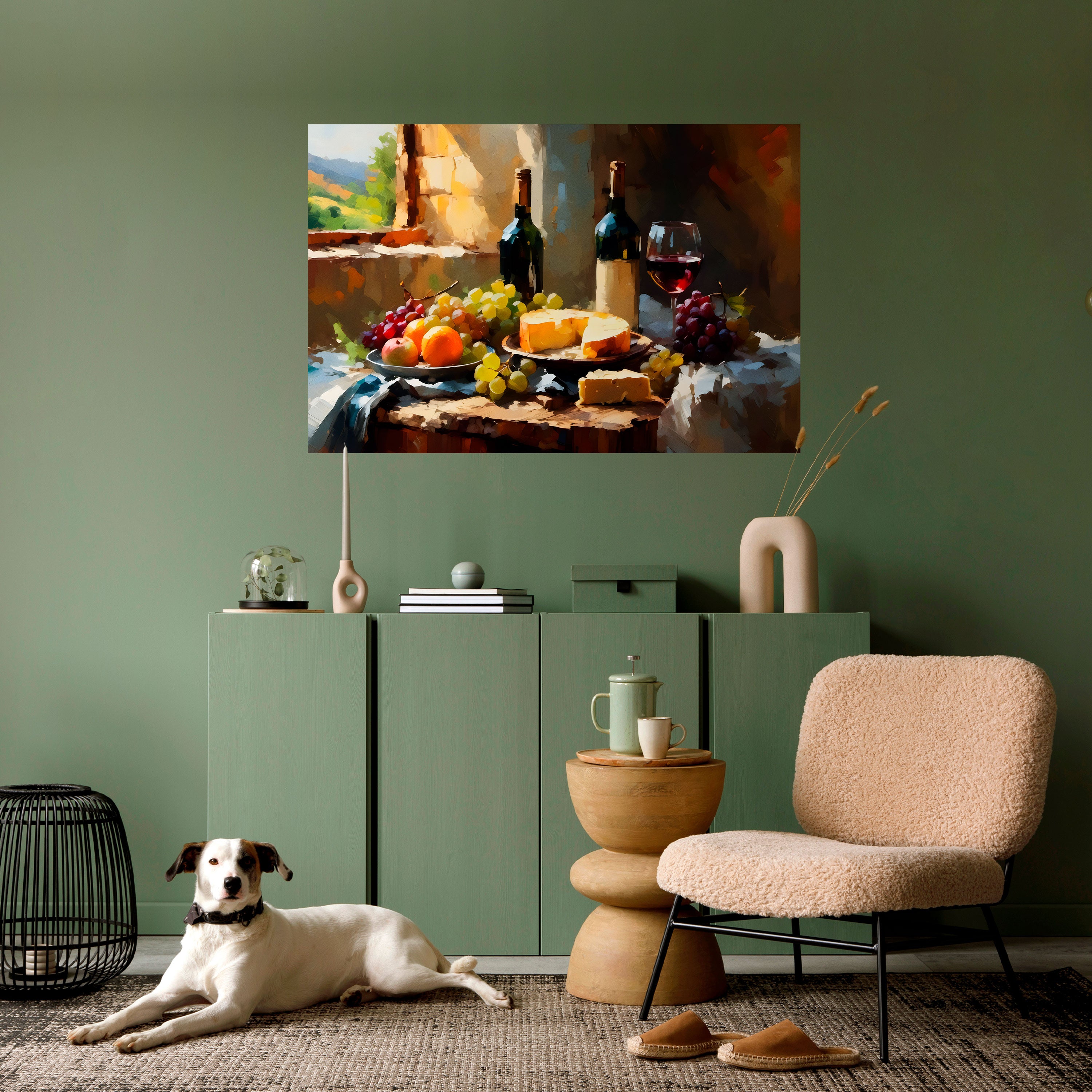 Póster horizontal autoadhesivo de lujo de viñedo vintage