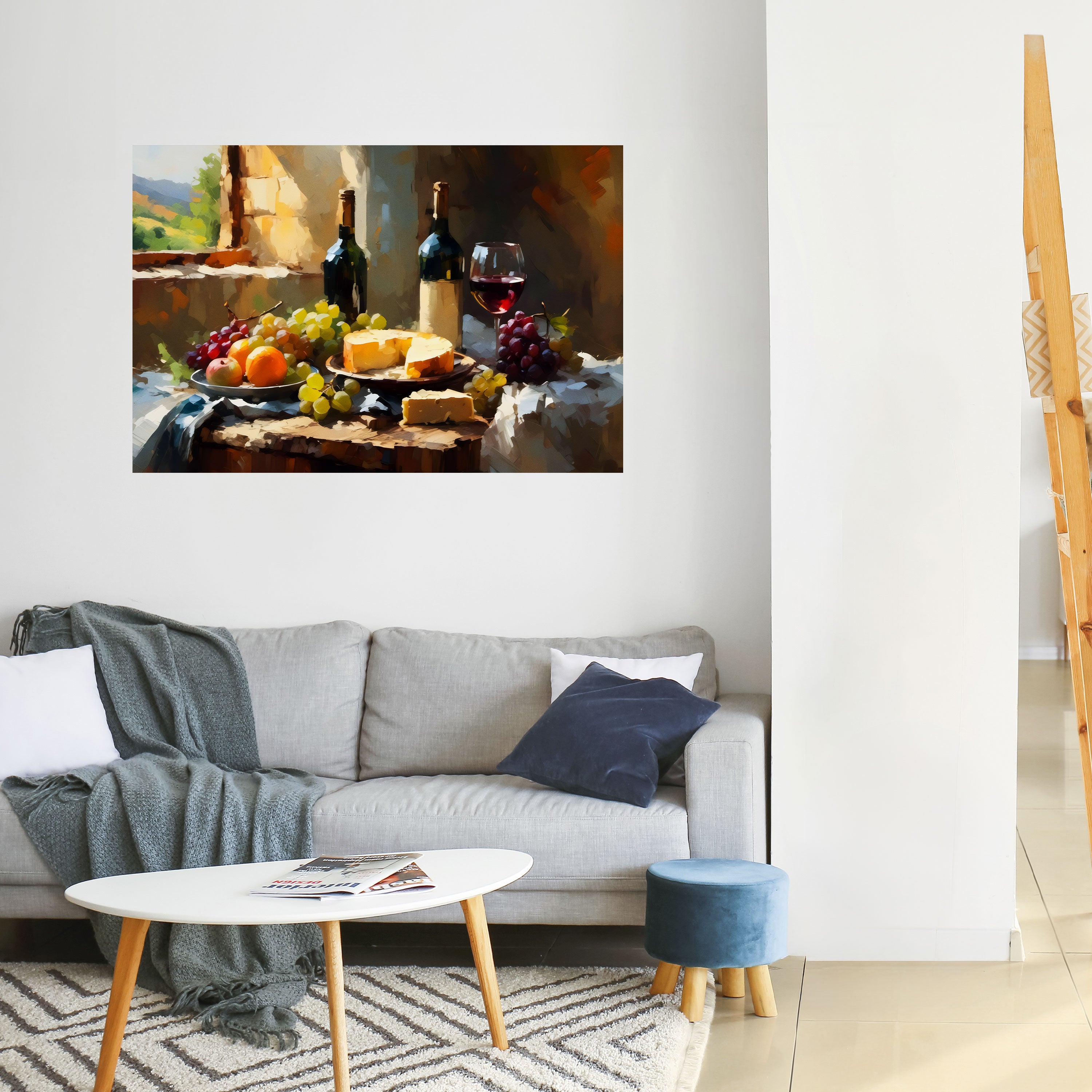 Póster horizontal autoadhesivo de lujo de viñedo vintage