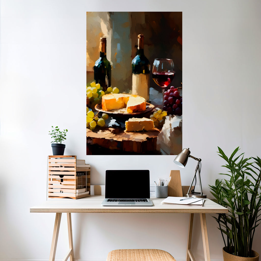 Póster vertical autoadhesivo de lujo de viñedo vintage