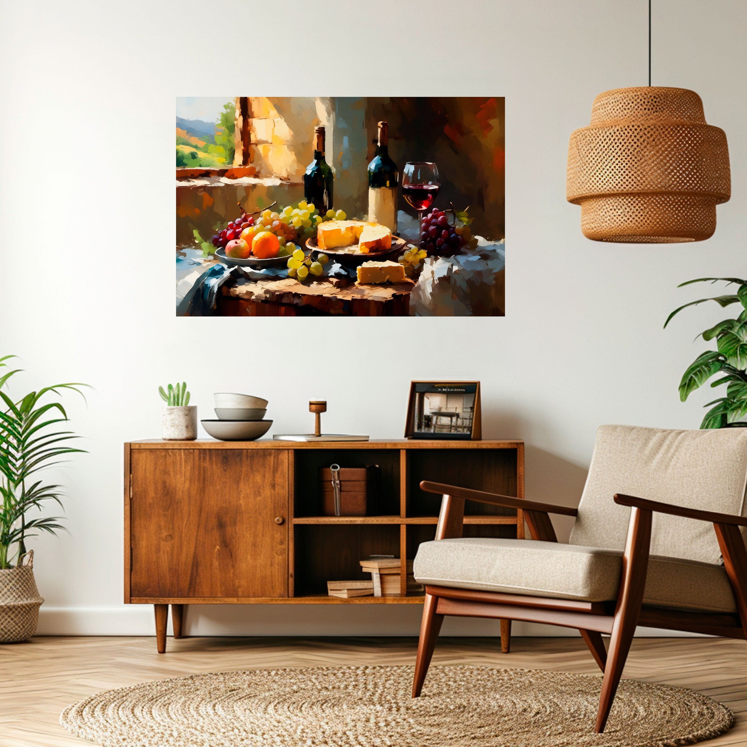 Póster horizontal autoadhesivo de lujo de viñedo vintage