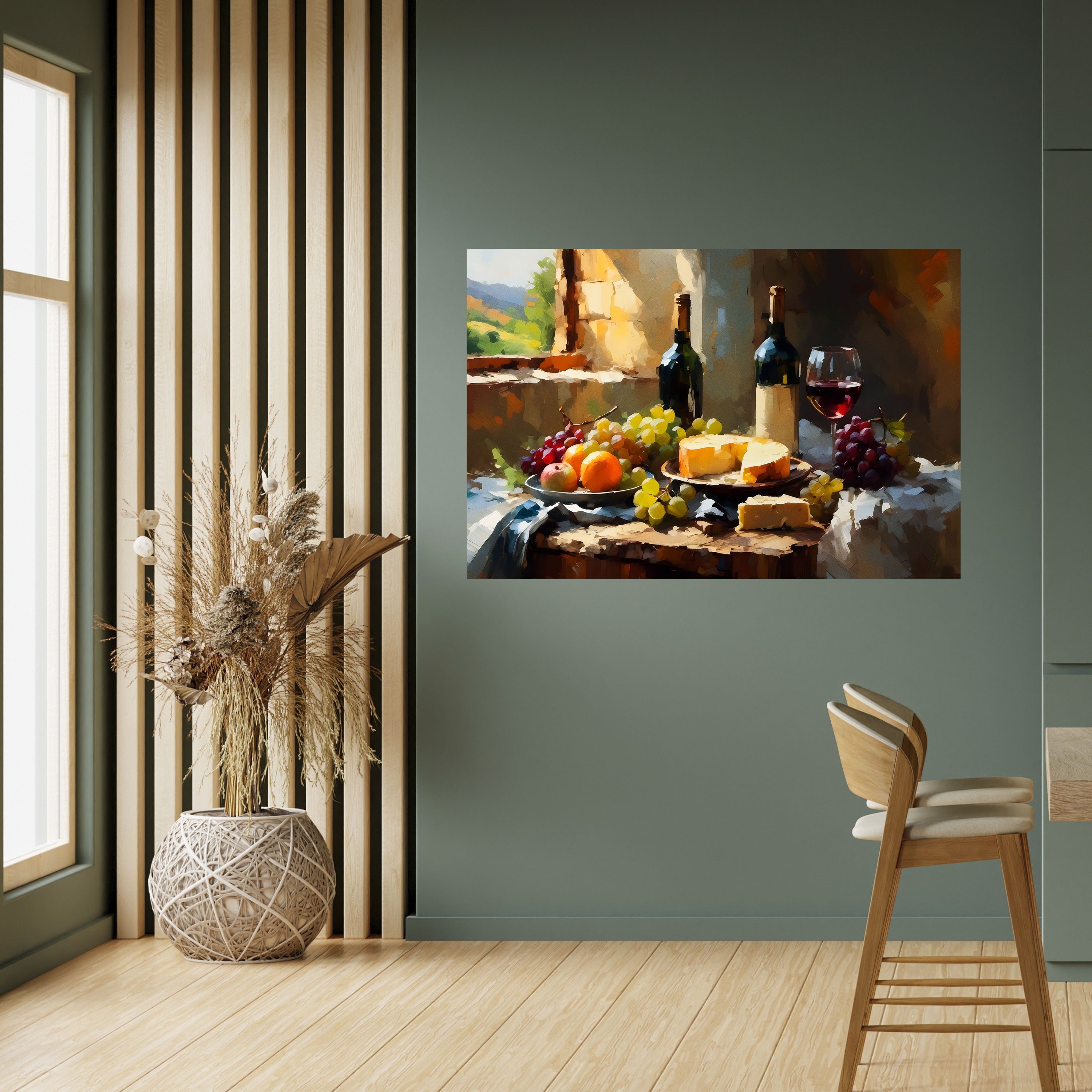 Póster horizontal autoadhesivo de lujo de viñedo vintage