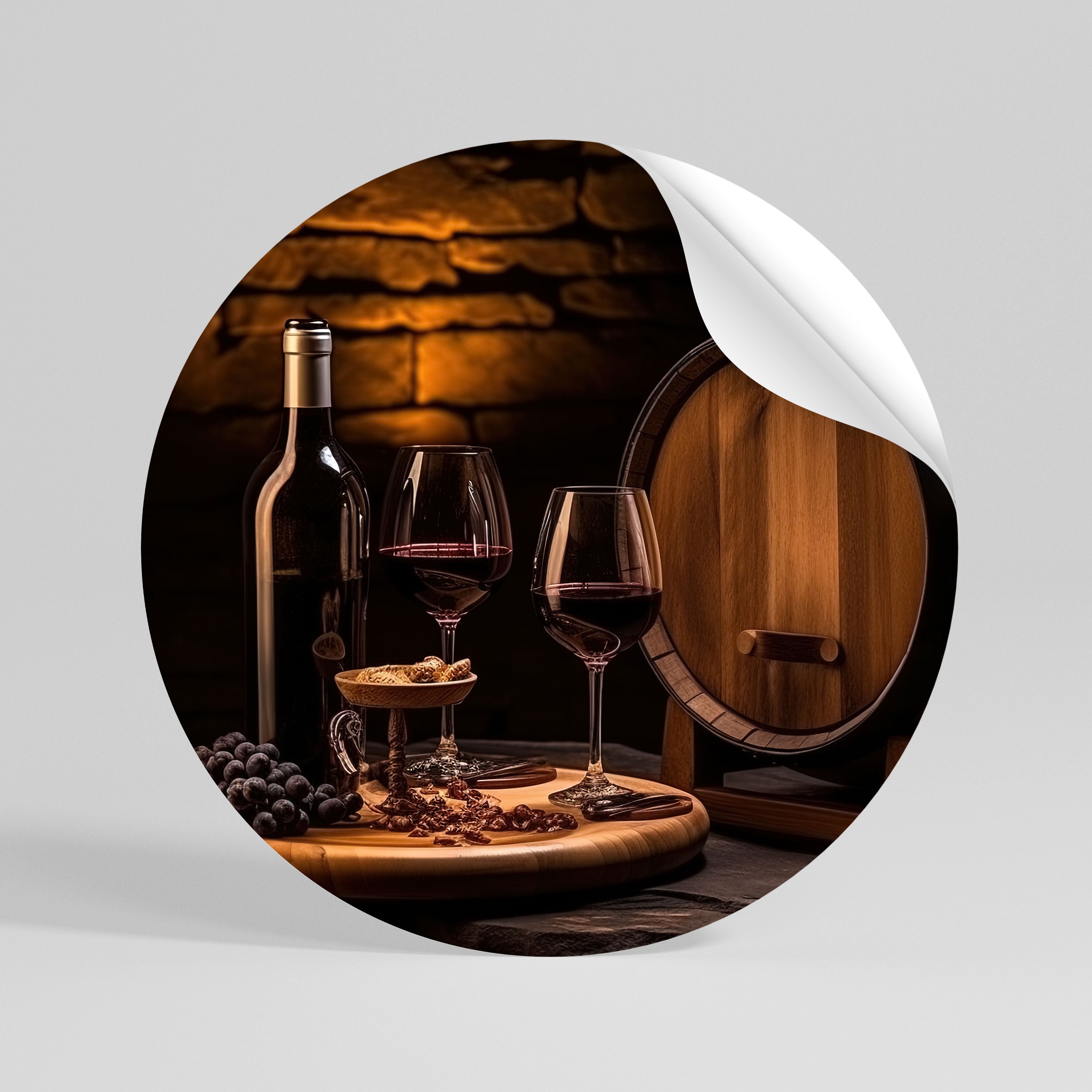 VINTAGE VIGNETTE Peel and Stick Round Sticker