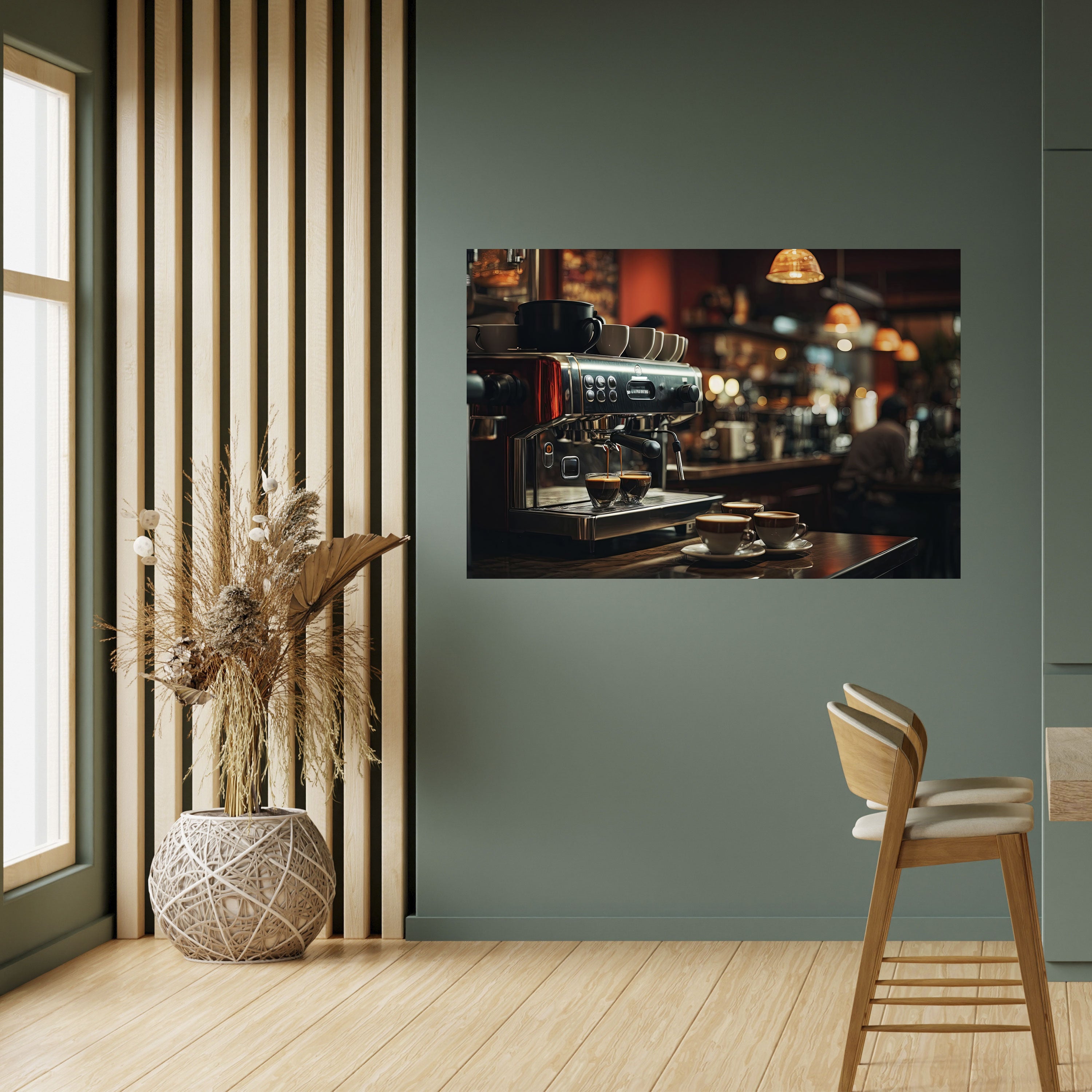 BARISTA’S DREAM MACHINE Peel and Stick Horizontal Poster