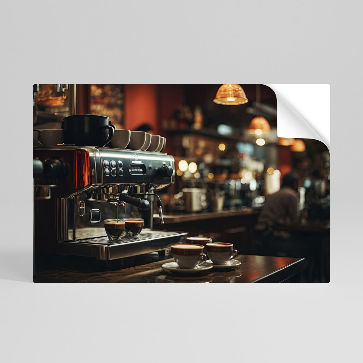 BARISTA’S DREAM MACHINE Póster adhesivo horizontal