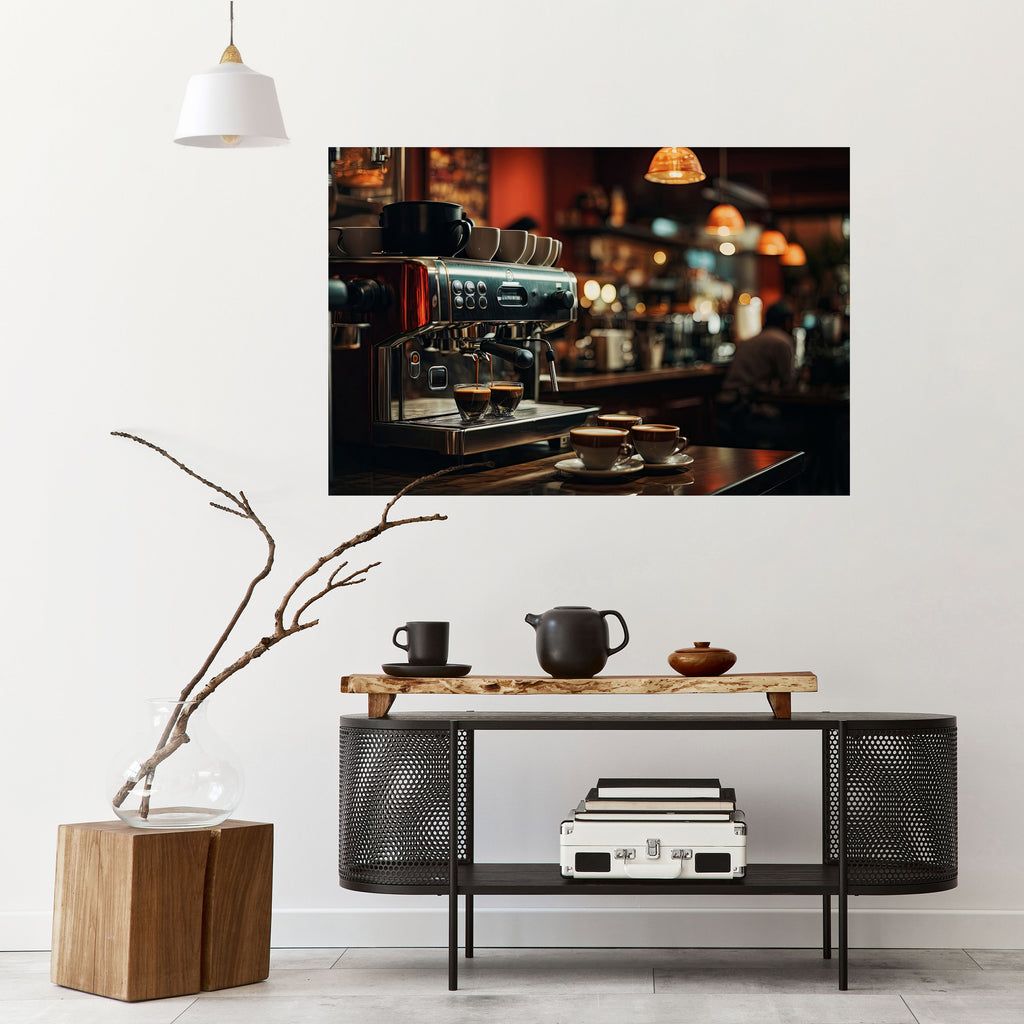 BARISTA’S DREAM MACHINE Peel and Stick Horizontal Poster