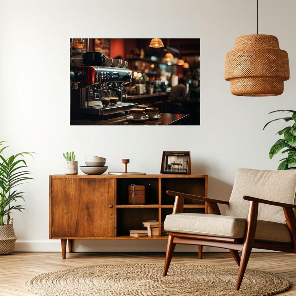 BARISTA’S DREAM MACHINE Peel and Stick Horizontal Poster