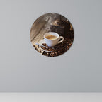 STEAMING BREWED DELIGHT Decoración de Pared Redonda