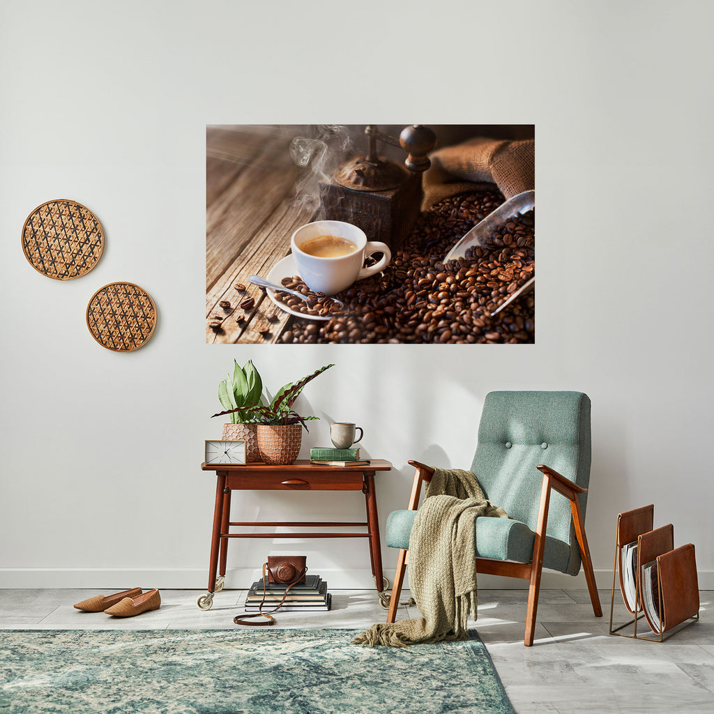 Póster horizontal autoadhesivo "DELICIAS HECHAS AL VAPOR"