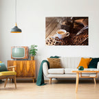 STEAMING BREWED DELIGHT Póster Horizontal Adhesivo