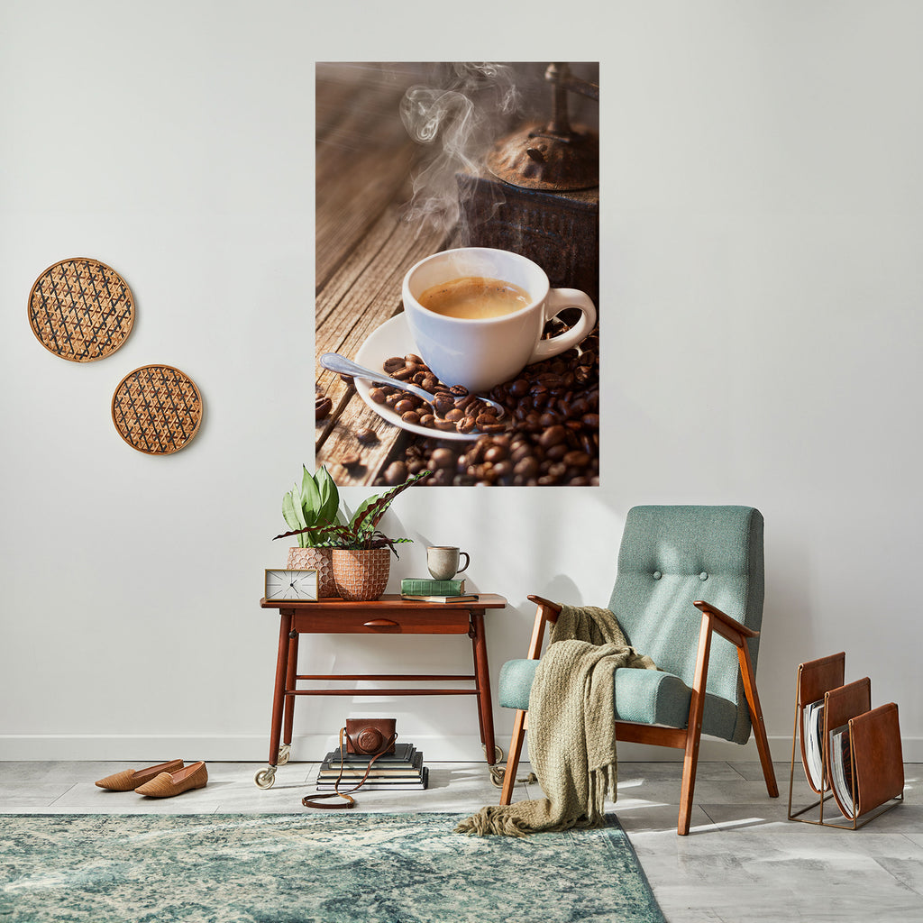 STEAMING BREWED DELIGHT Peel and Stick Vertical Poster
