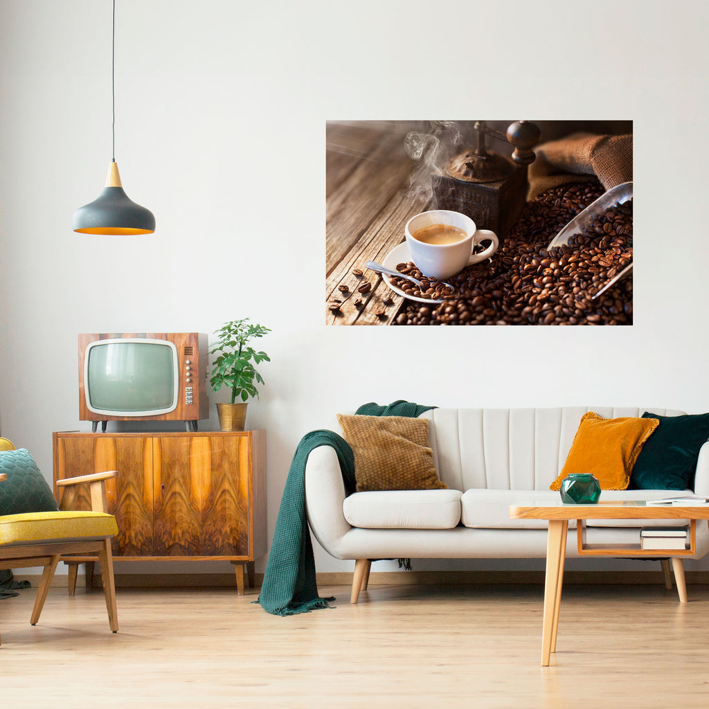 Póster horizontal autoadhesivo "DELICIAS HECHAS AL VAPOR"