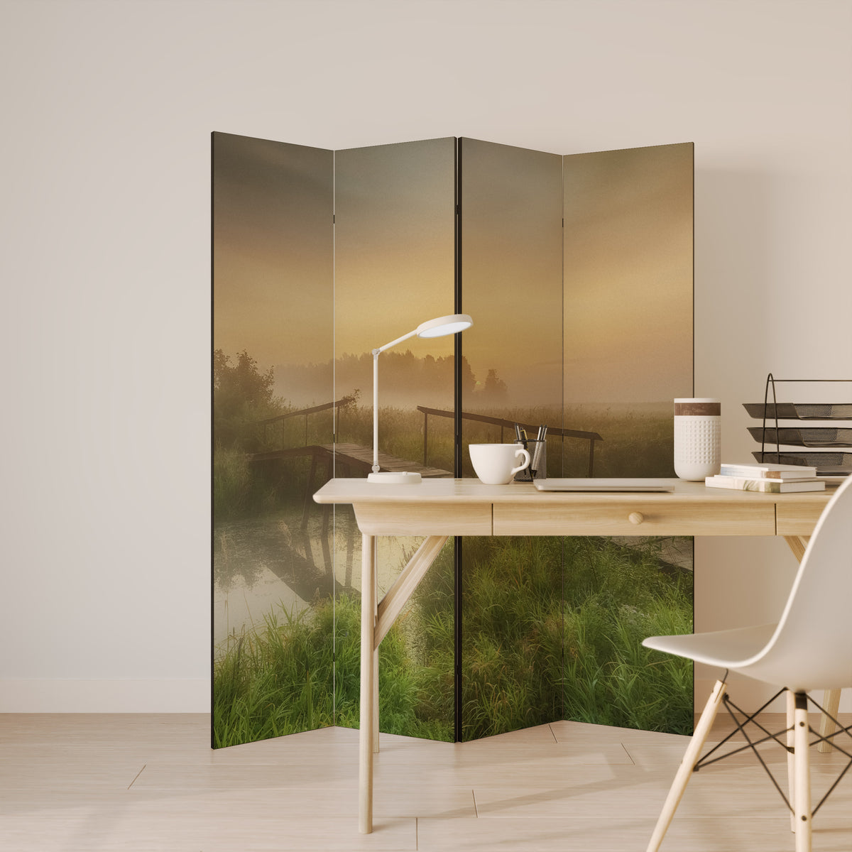 DREAMY HAZE 4-Panel Room Divider