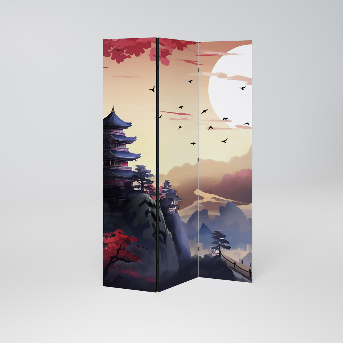 JAPANESE AURA Biombo de 3 paneles