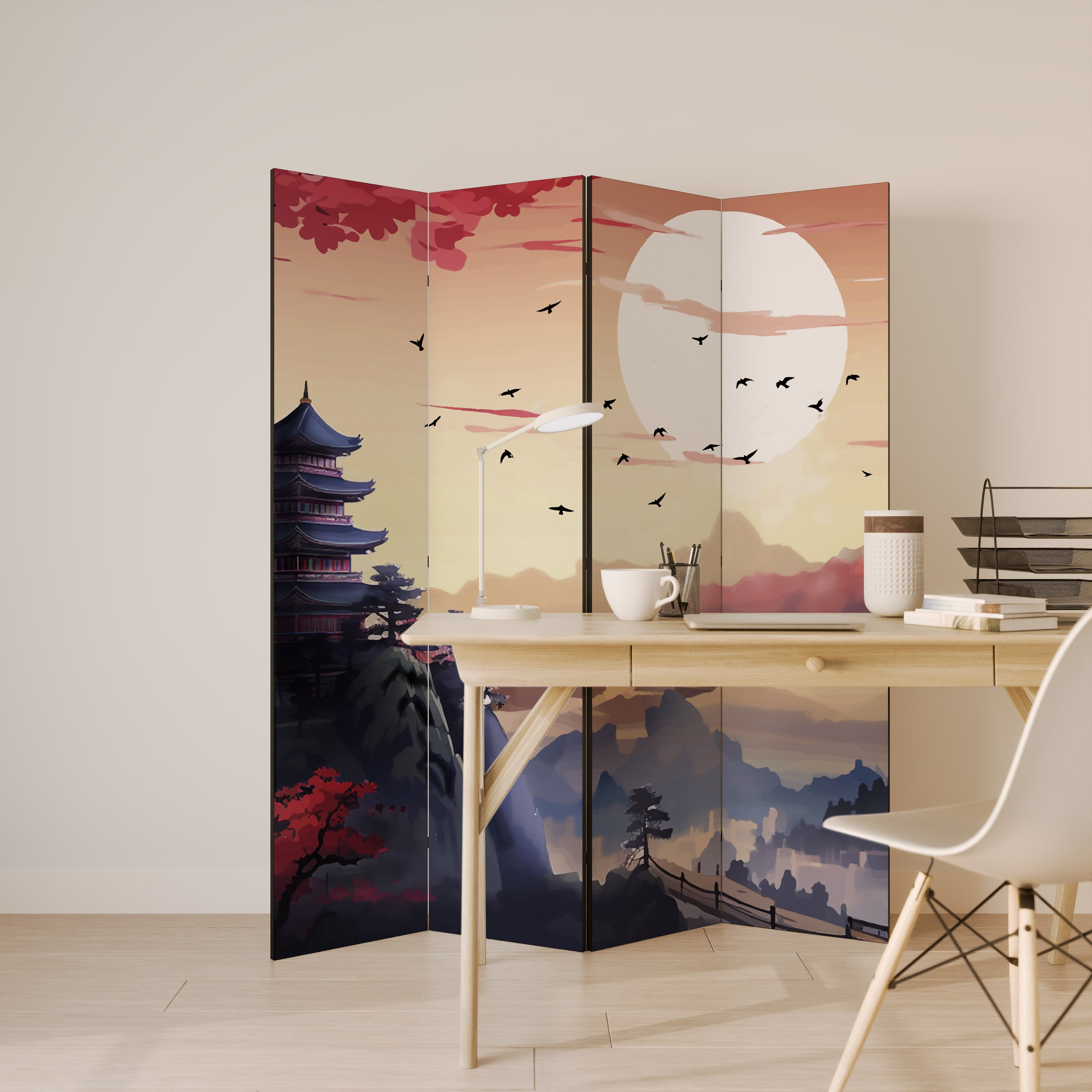 JAPANESE AURA 4-Panel Room Divider