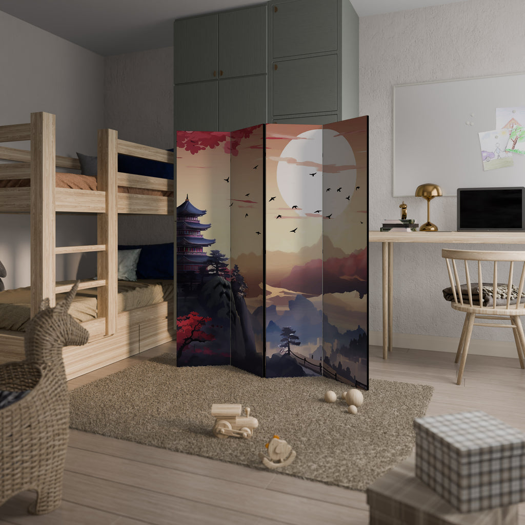 Biombo decorativo de 4 paneles AURA JAPONESA