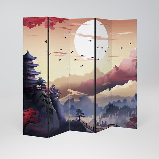 JAPANESE AURA Biombo de 5 paneles