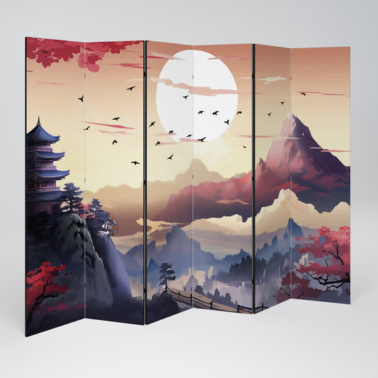 JAPANESE AURA Biombo de 6 paneles
