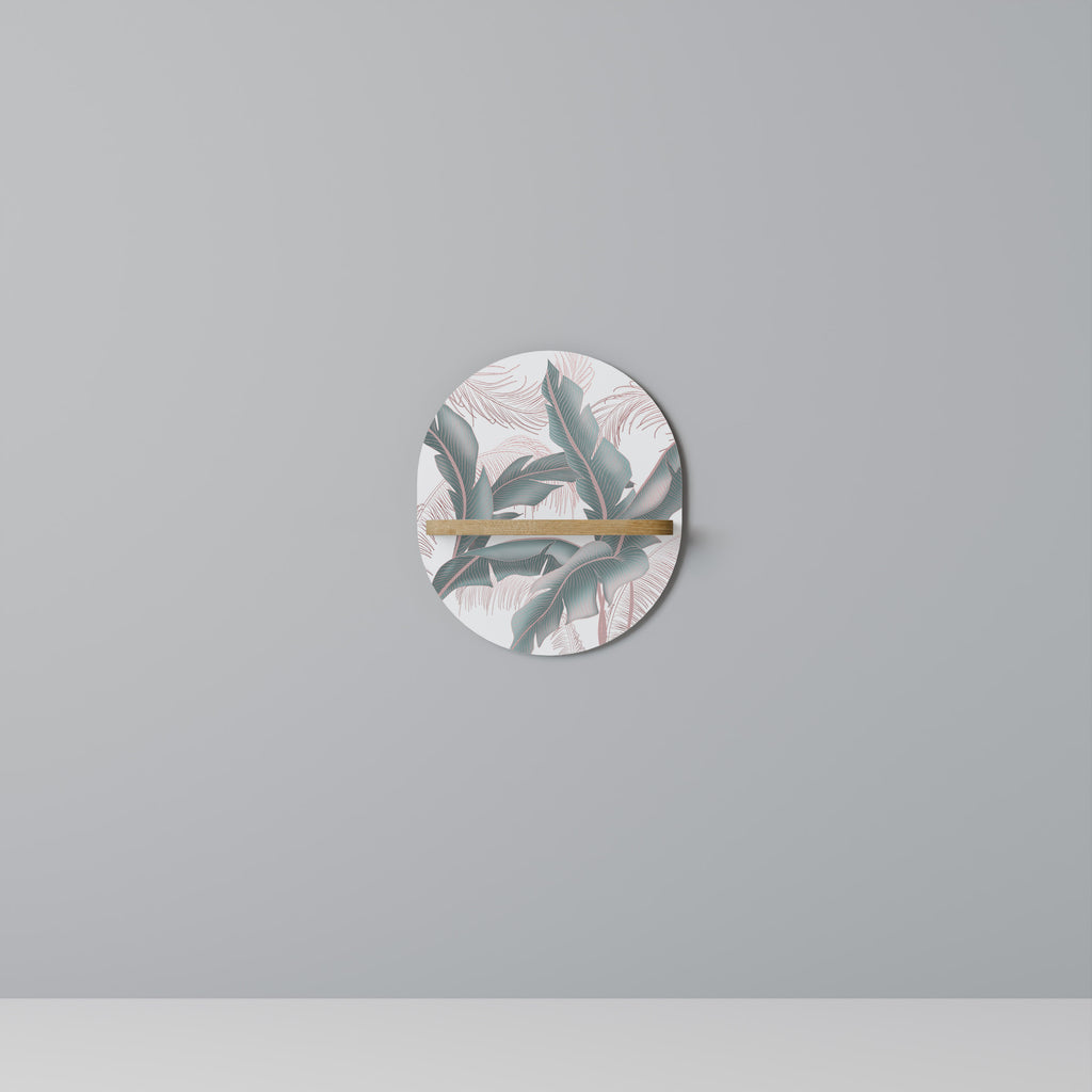 DELICATE BLISS Oval Art Shelf In Oak Effect