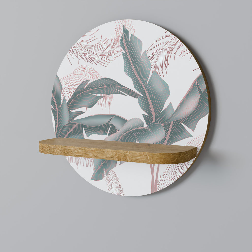 Estantería artística redonda DELICATE BLISS con efecto roble