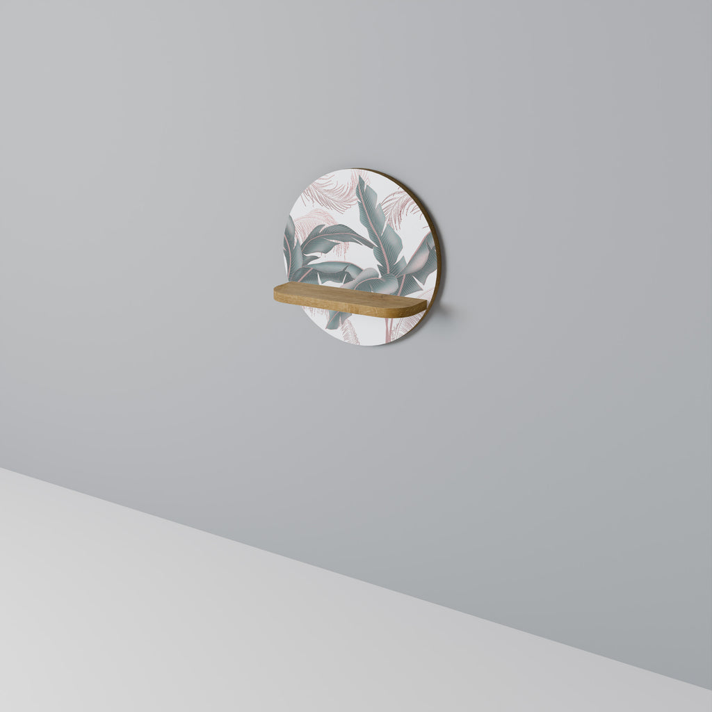 Estantería artística redonda DELICATE BLISS con efecto roble