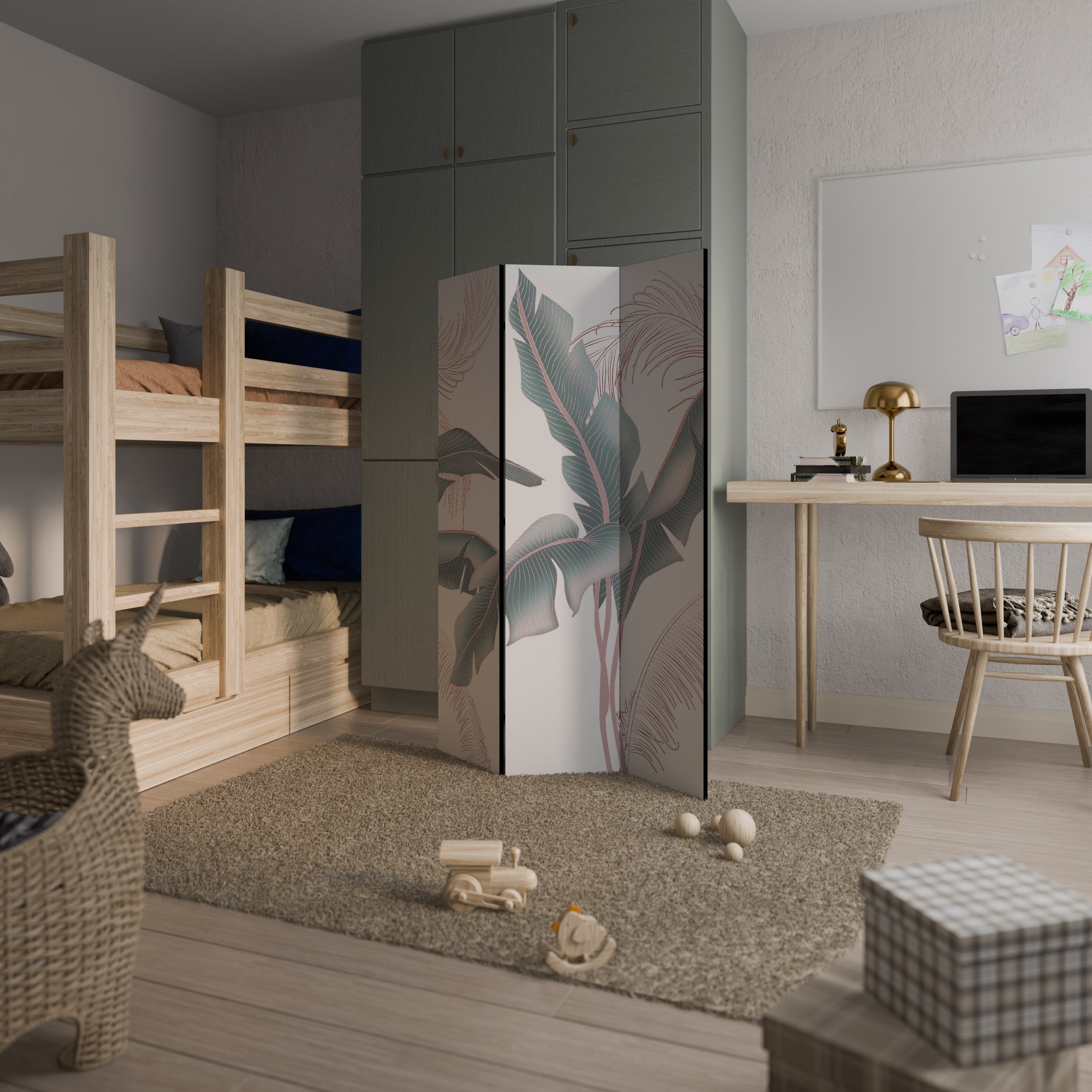 DELICATE BLISS Biombo de 3 paneles