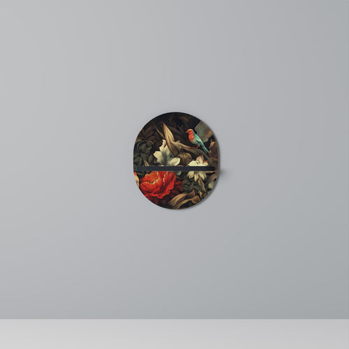 BOTANICAL BIRDSONG Estante Ovalado Decorativo en Acabado Negro