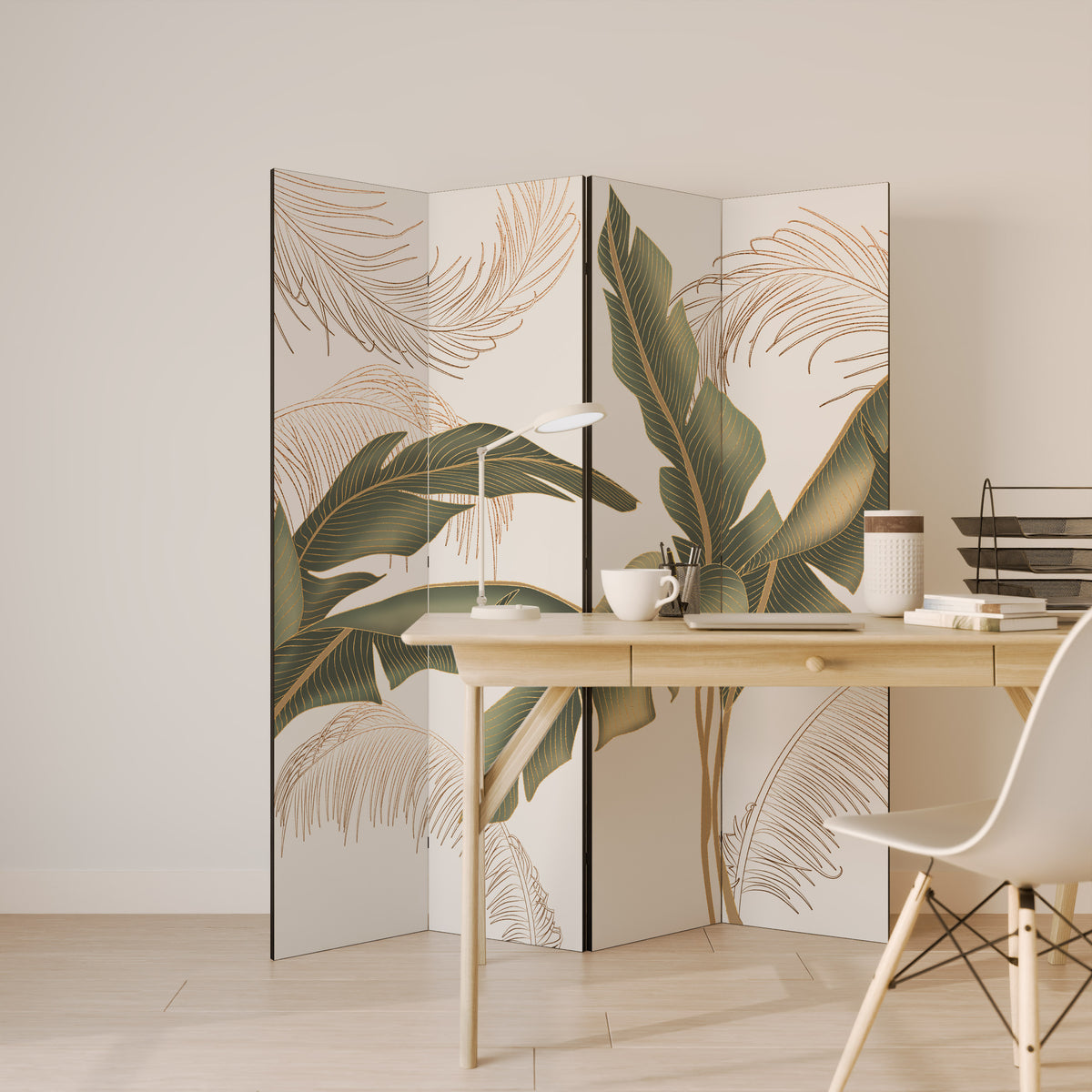 SUBTLE CHARM Biombo de 4 paneles