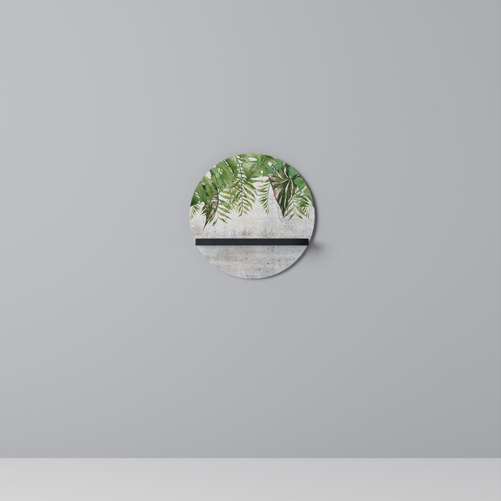 URBAN TROPICS Round Art Shelf In Black Finish