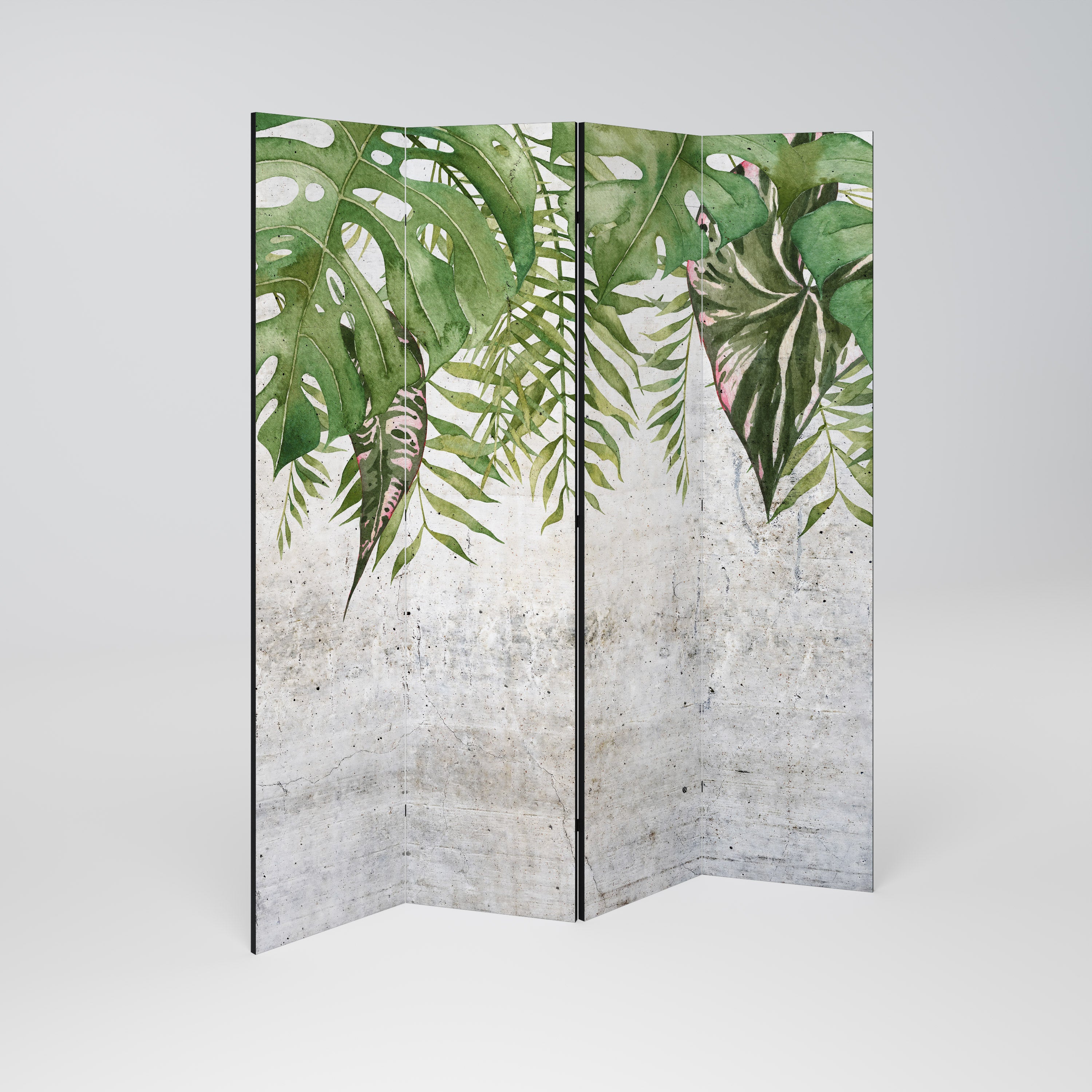 Biombo decorativo de 4 paneles URBAN TROPICS