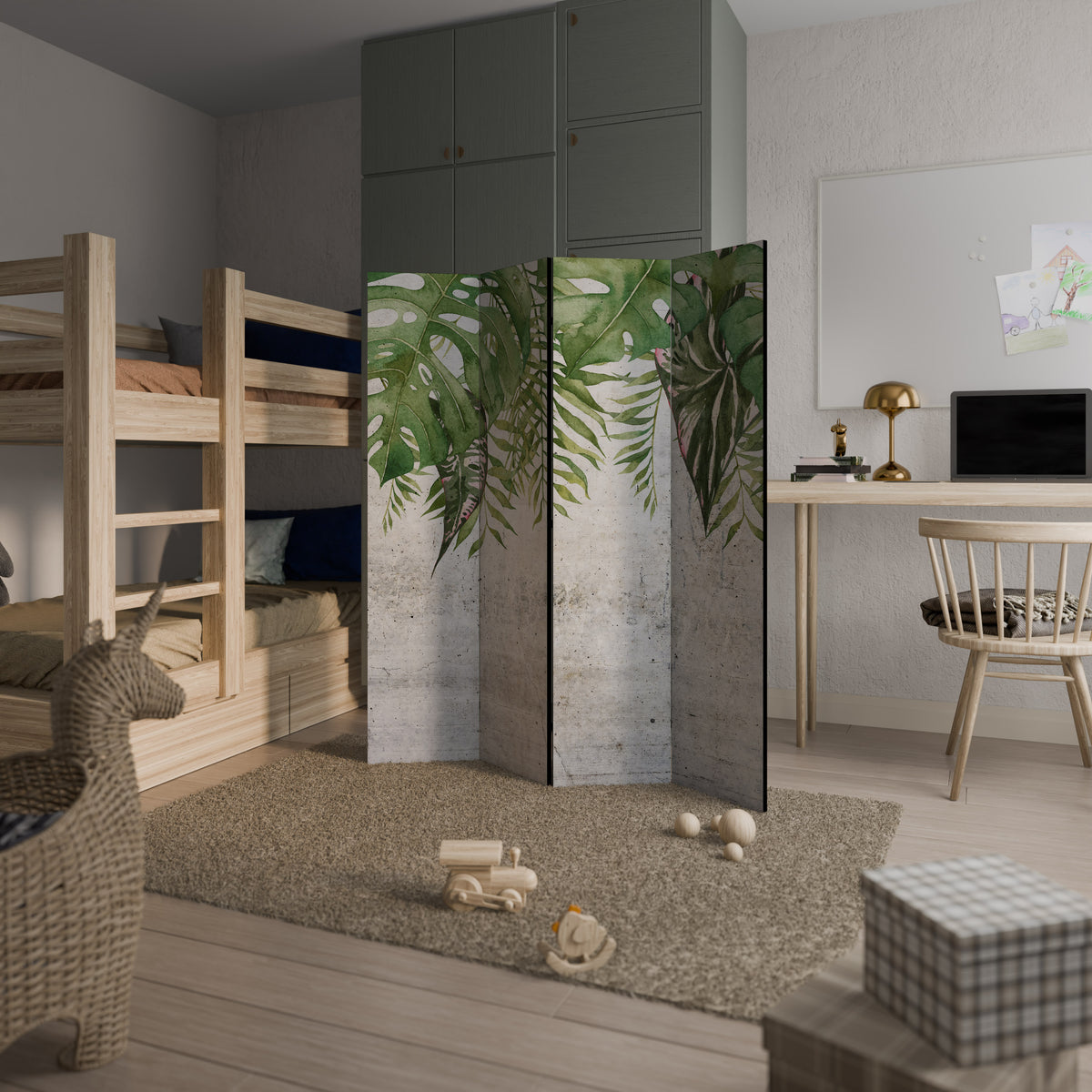 URBAN TROPICS Biombo de 4 paneles