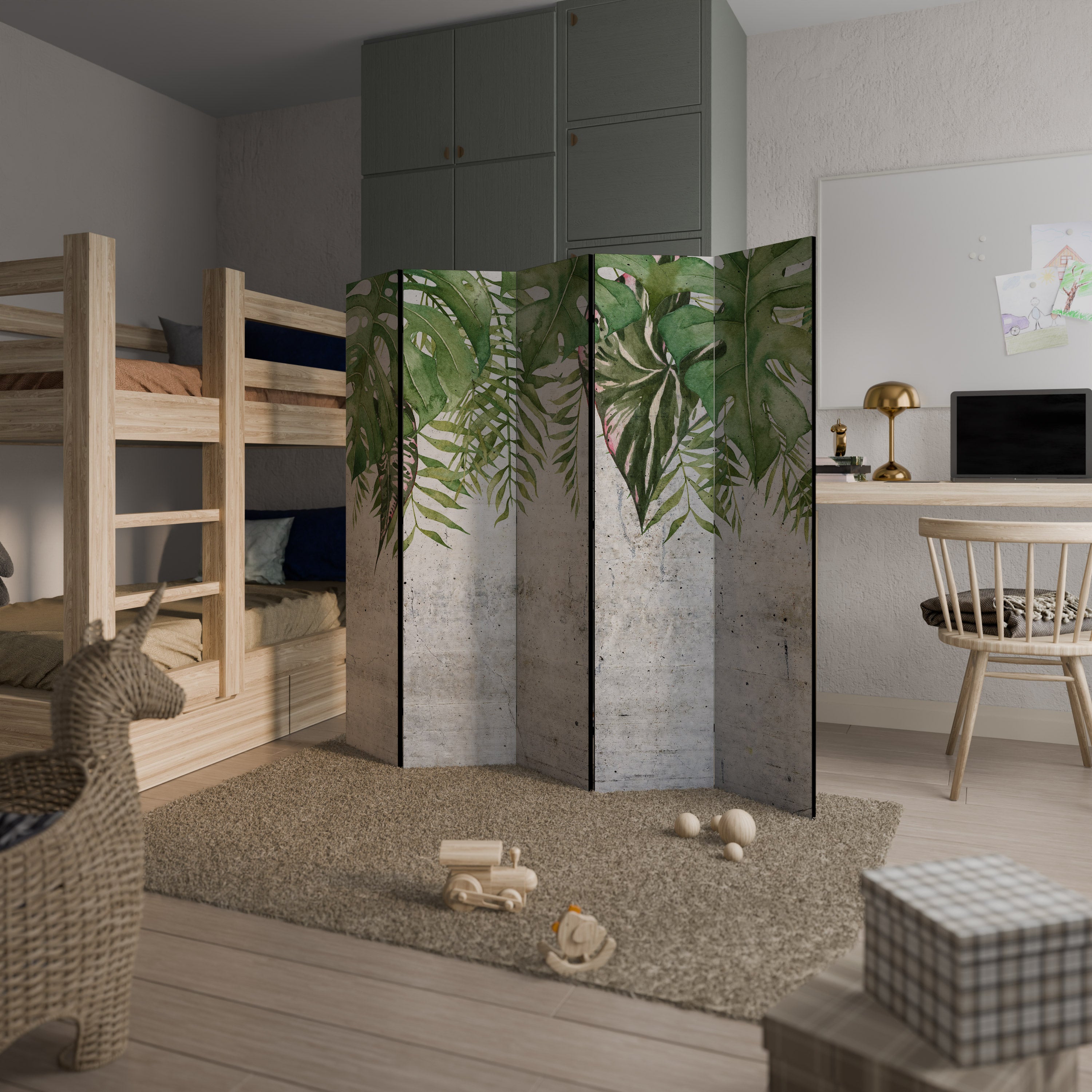 URBAN TROPICS Decorative 5-Panel Room Divider