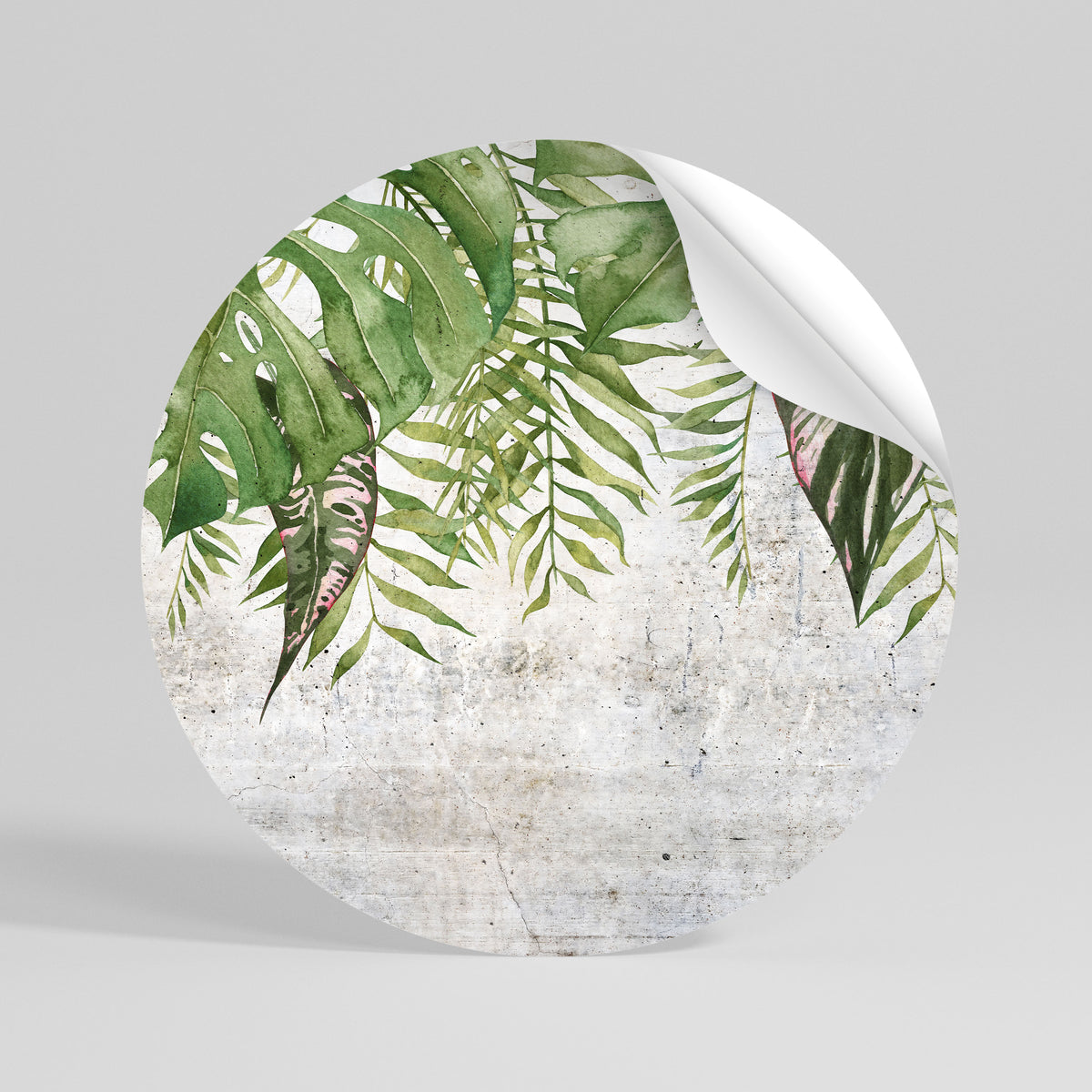 URBAN TROPICS Vinilo adhesivo redondo