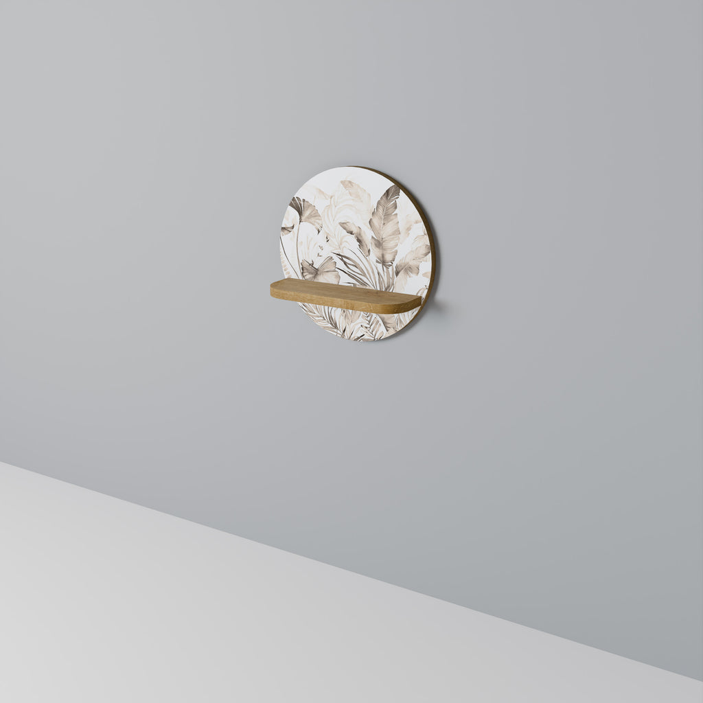 Estantería de arte redonda WILD TENDERNESS en efecto roble