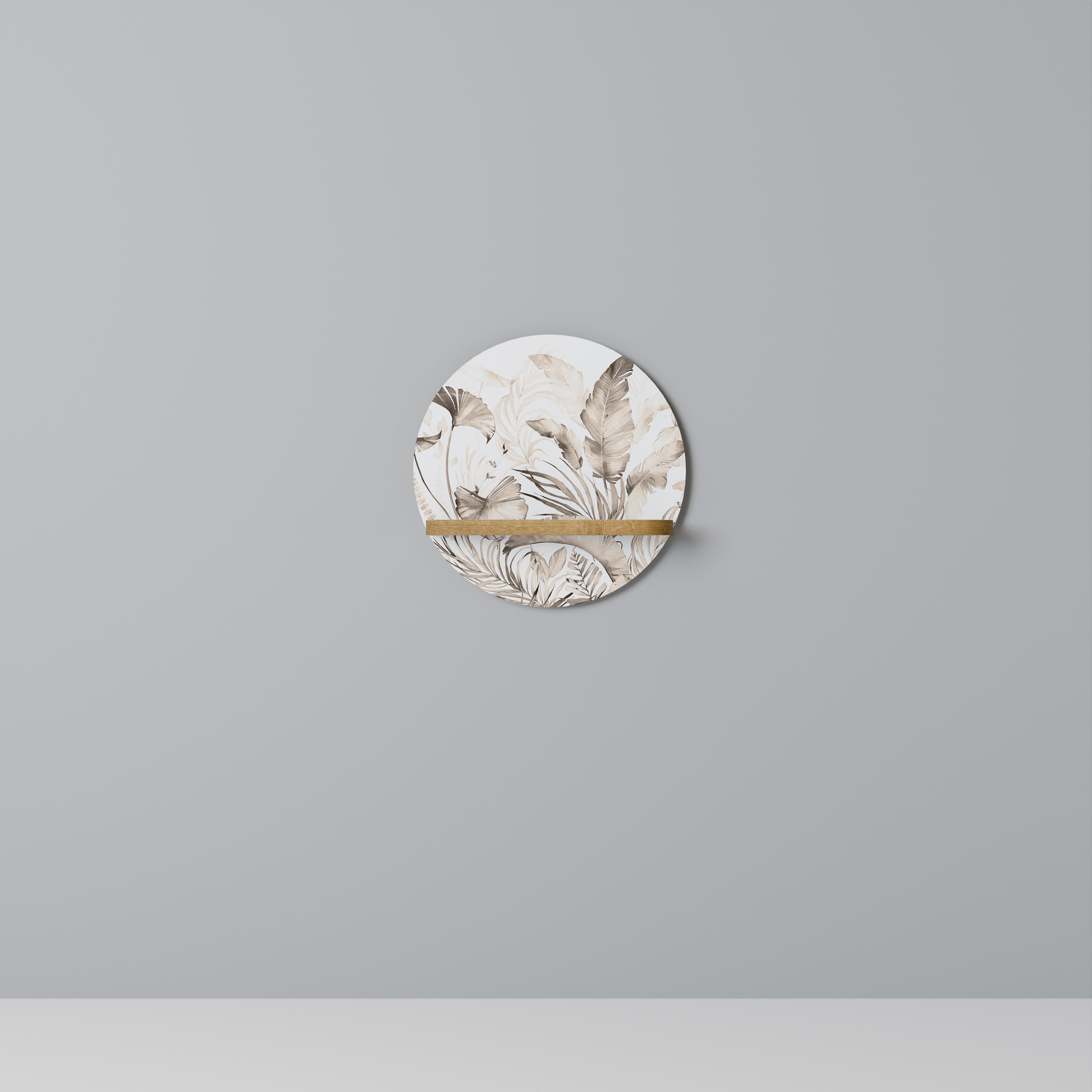 Estantería de arte redonda WILD TENDERNESS en efecto roble