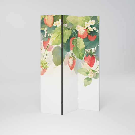 STRAWBERRY DREAMSCAPE Biombo de 3 paneles