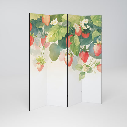 STRAWBERRY DREAMSCAPE Biombo de 4 paneles
