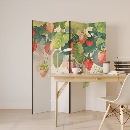 STRAWBERRY DREAMSCAPE Biombo de 4 paneles